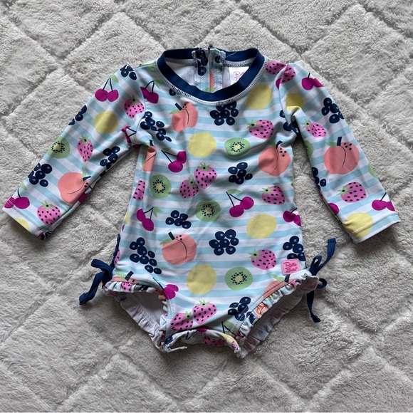 Ruffle Butts | Fruit Fiesta One Piece Rash Guard | Size 12-18 Months - Picture 2 of 8